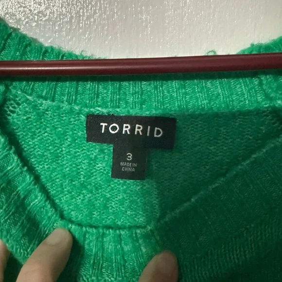 Women’s torrid cashmere sweater. Size 3 (3x) Green - Picture 3 of 4